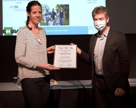 Congratulations to Céline Descloux who received the talent prize 2020  from the Swiss Society of Pediatrics